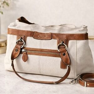 Coach Penelope Leather Shoulder Bag – Chalk & Brown Pebbled Leather Style F1468